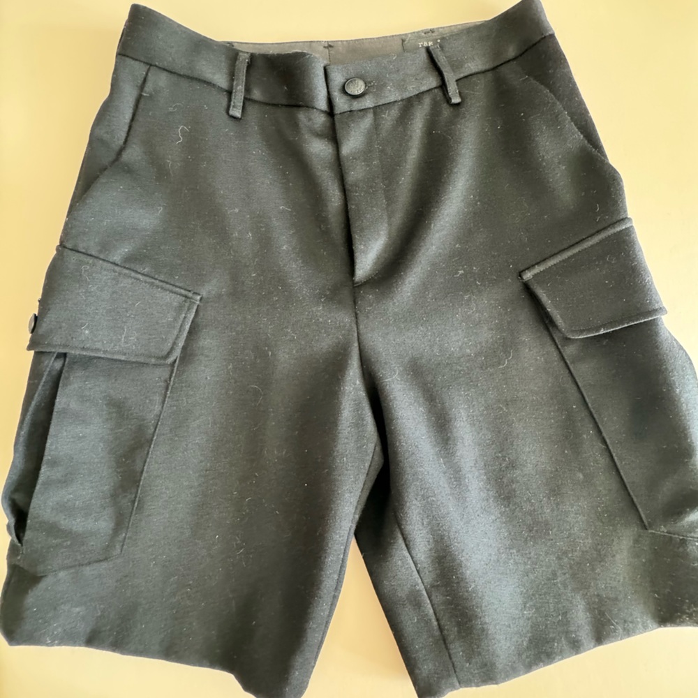 rag & bone wool black cargo lines bermuda Size 0